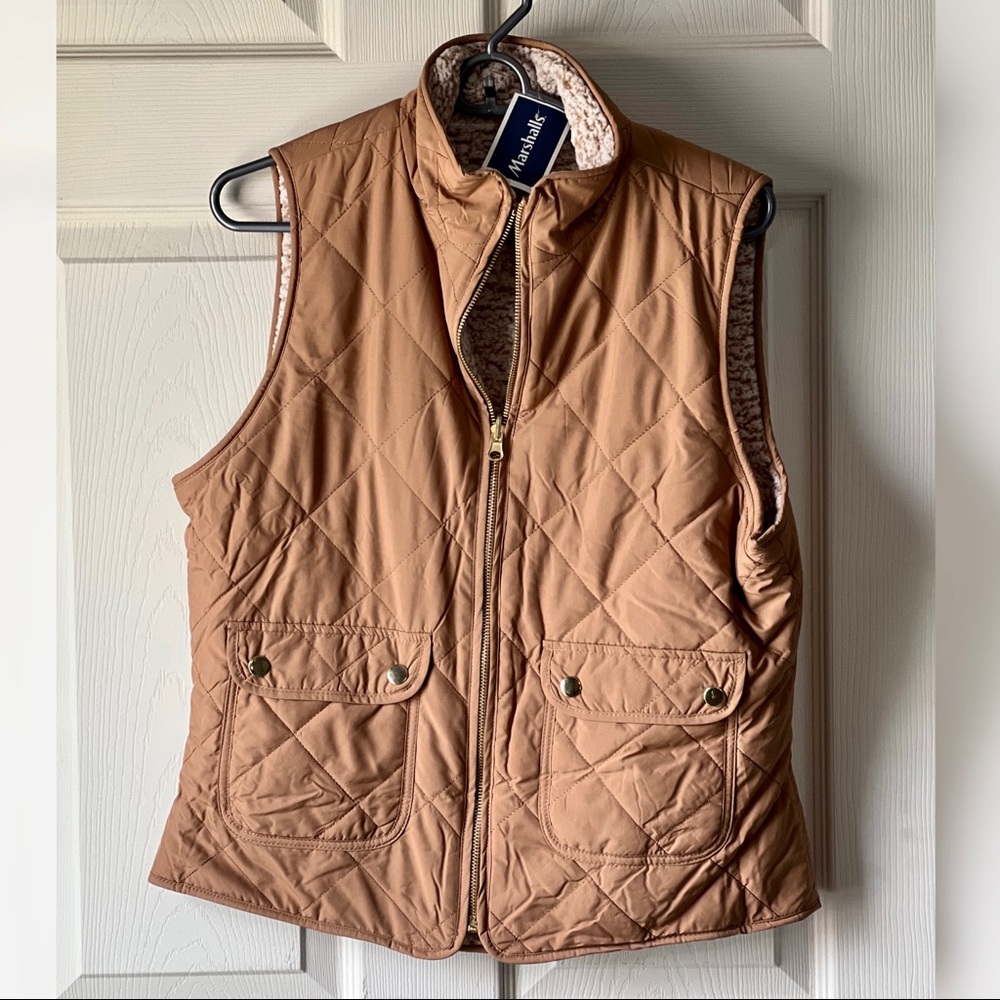 Marshalls Reversible Tan Sherpa Vest